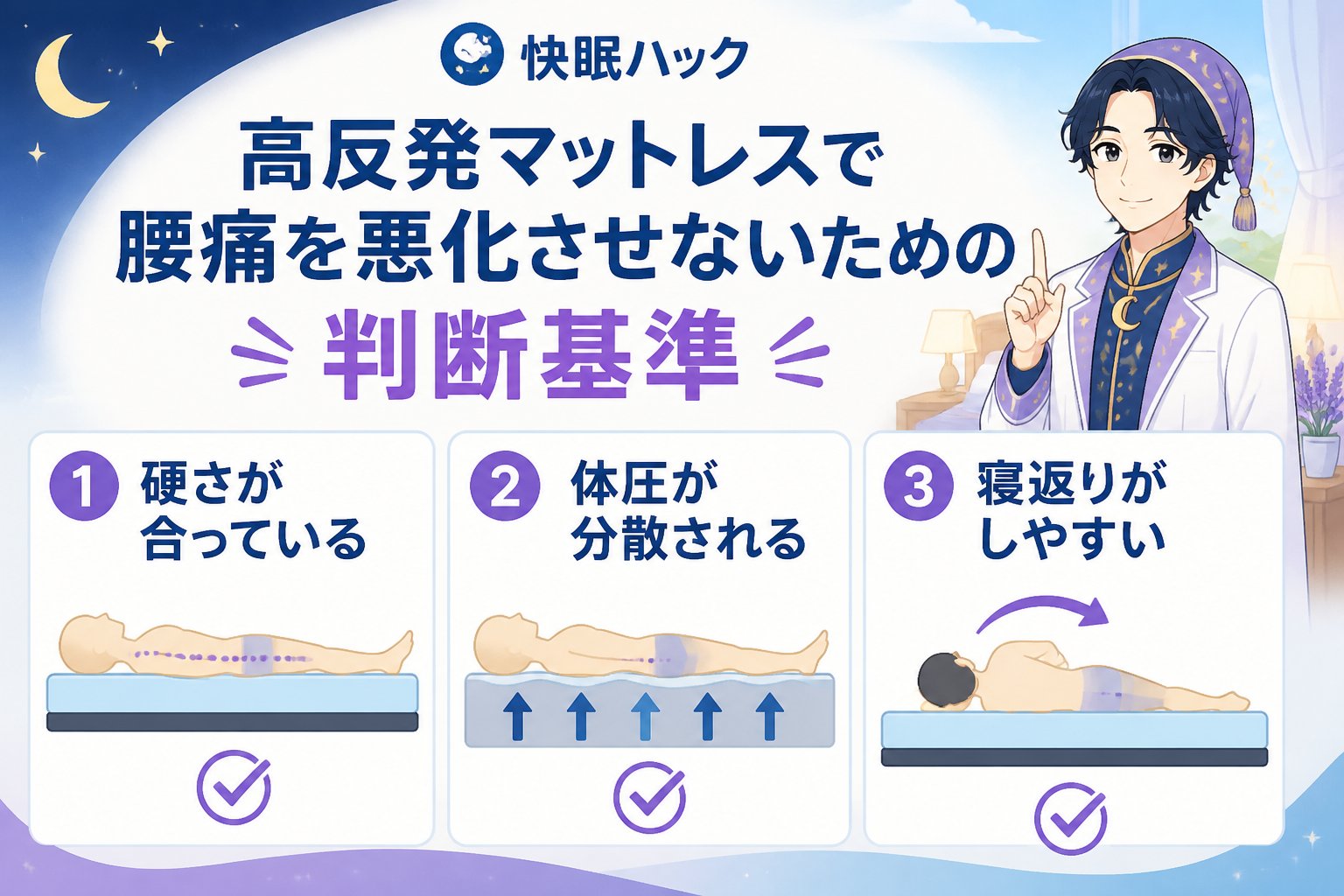 マットレス・快眠 高反発マットレスで腰痛を悪化させないための判断基準