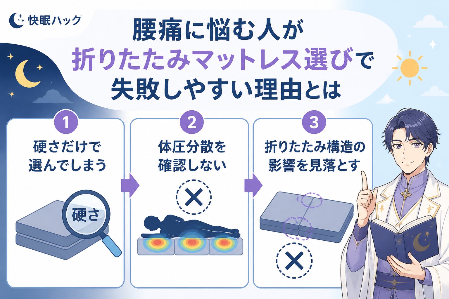 マットレス・快眠 腰痛に悩む人が折りたたみマットレス選びで失敗しやすい理由とは