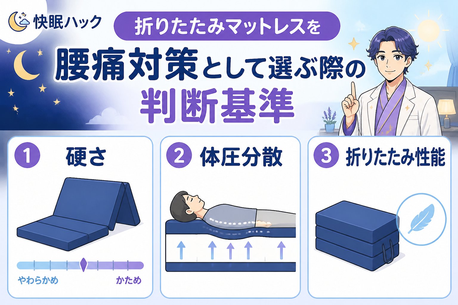 マットレス・快眠 折りたたみマットレスを腰痛対策として選ぶ際の判断基準
