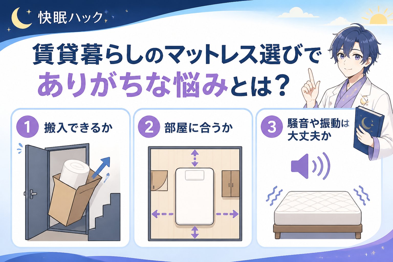 マットレス・快眠 賃貸暮らしのマットレス選びでありがちな悩みとは？
