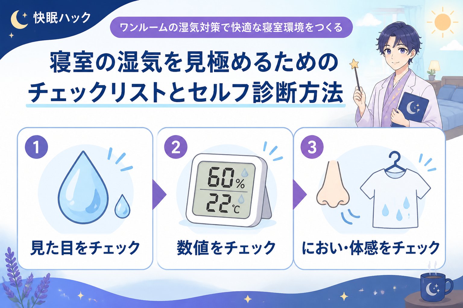 睡眠改善 寝室の湿気を見極めるためのチェックリストとセルフ診断方法
