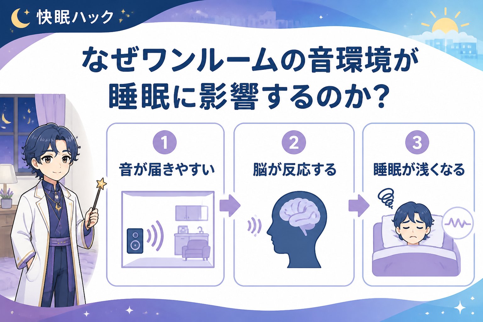 睡眠改善 なぜワンルームの音環境が睡眠に影響するのか？