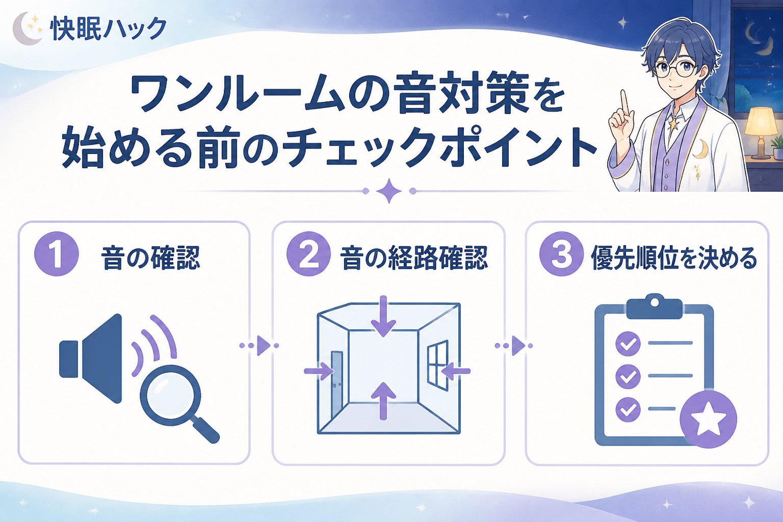 睡眠改善 ワンルームの音対策を始める前のチェックポイント