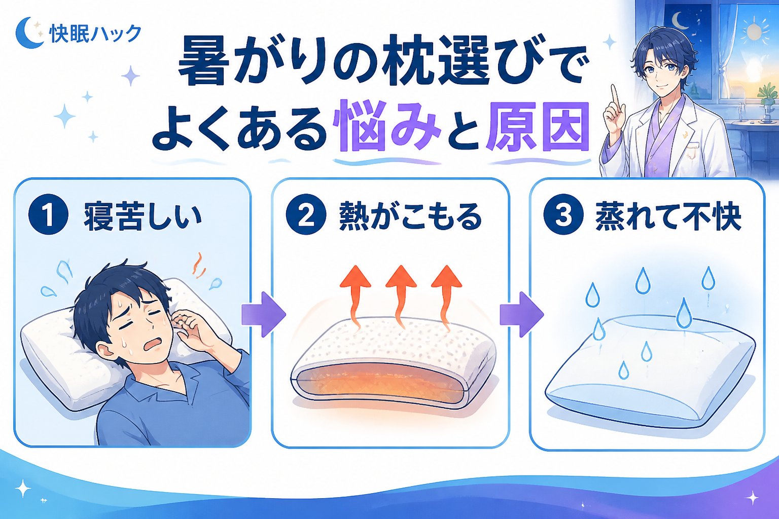 寝具 暑がりの枕選びでよくある悩みと原因