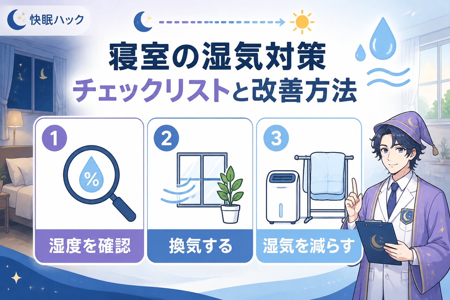 睡眠改善 寝室の湿気対策チェックリストと改善方法