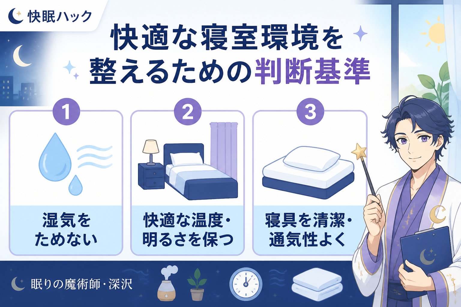 睡眠改善 2. 快適な寝室環境を整えるための判断基準