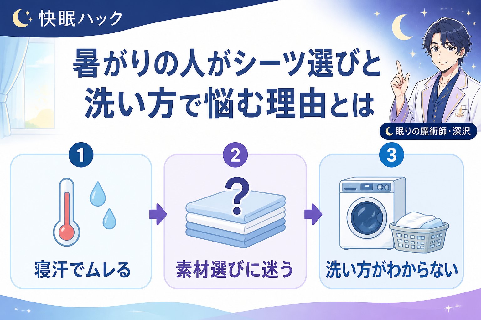 寝具 暑がりの人がシーツ選びと洗い方で悩む理由とは