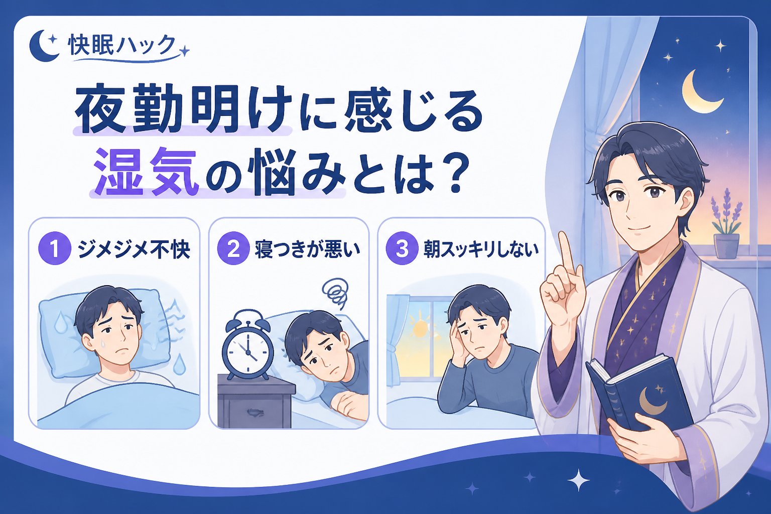 睡眠改善 夜勤明けに感じる湿気の悩みとは?私も経験した不快感