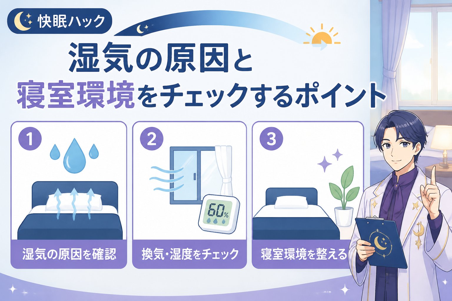 睡眠改善 湿気の原因と寝室環境をチェックするポイント