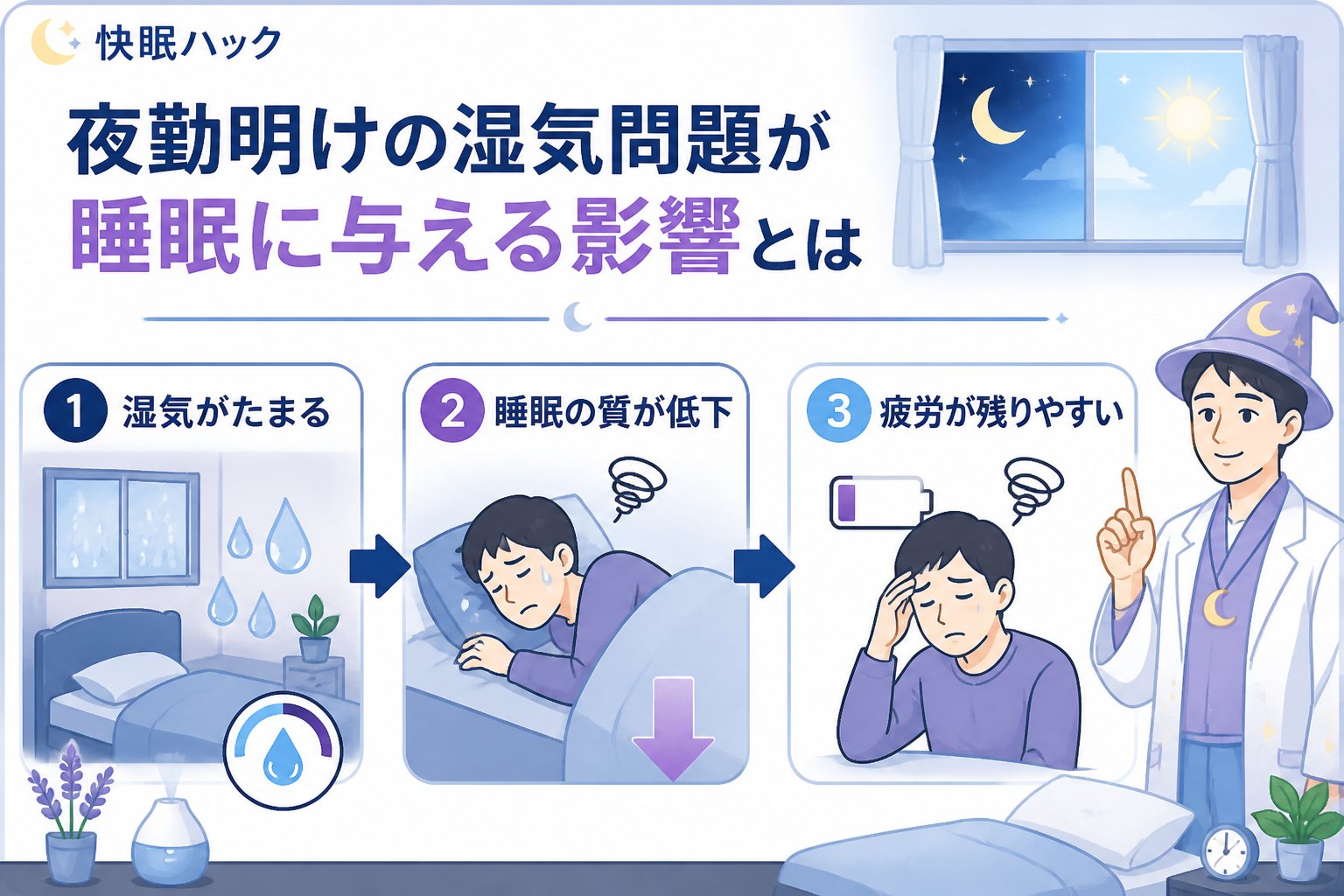 睡眠改善 夜勤明けの湿気問題が睡眠に与える影響とは