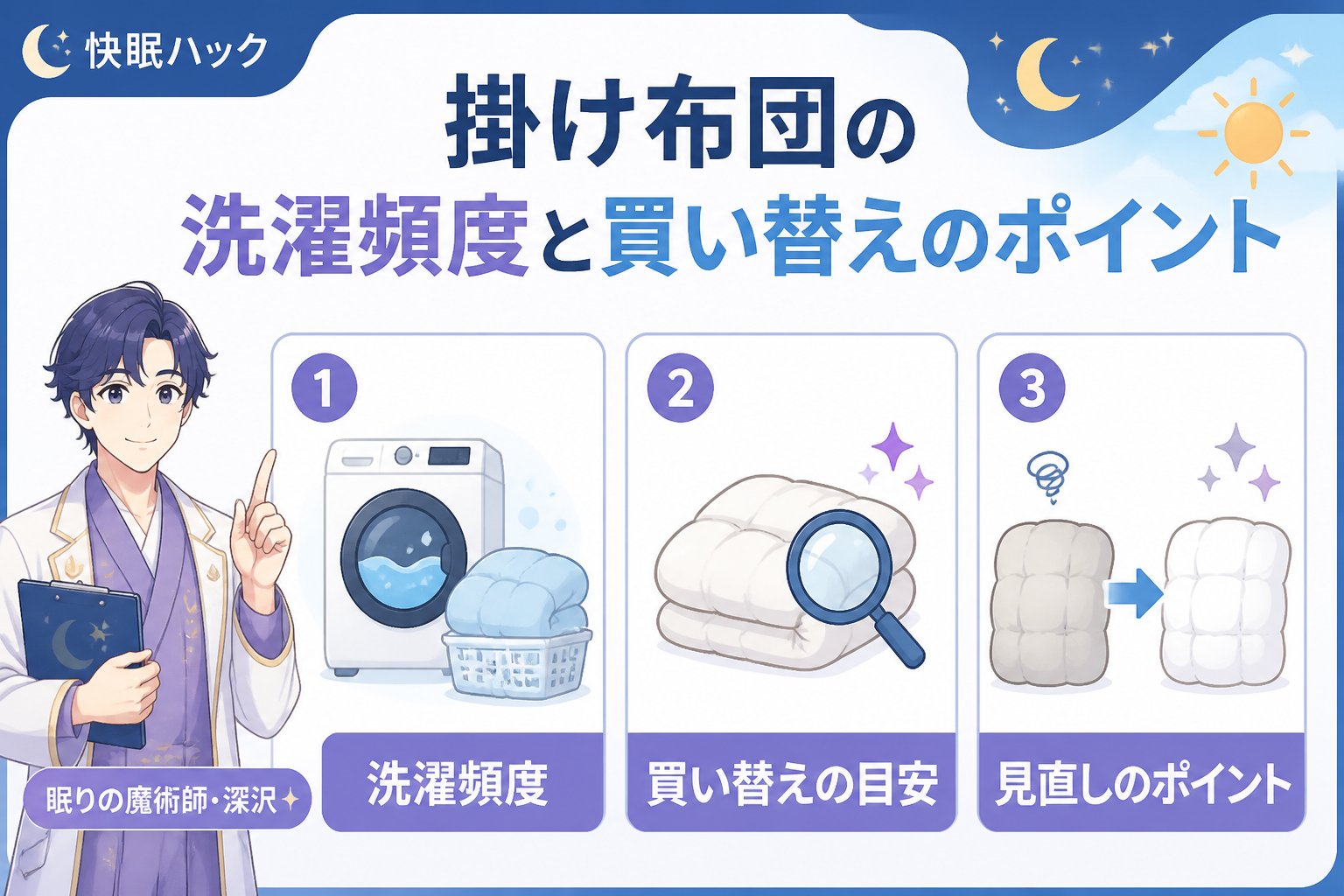 寝具 掛け布団の洗濯頻度と買い替えのポイント