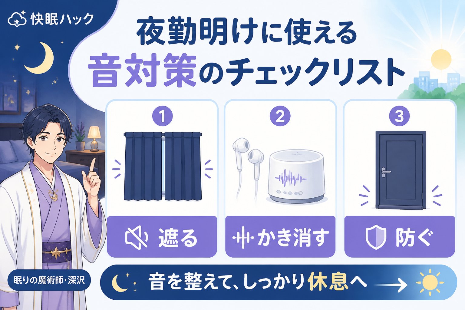 睡眠改善 夜勤明けに使える音対策のチェックリスト