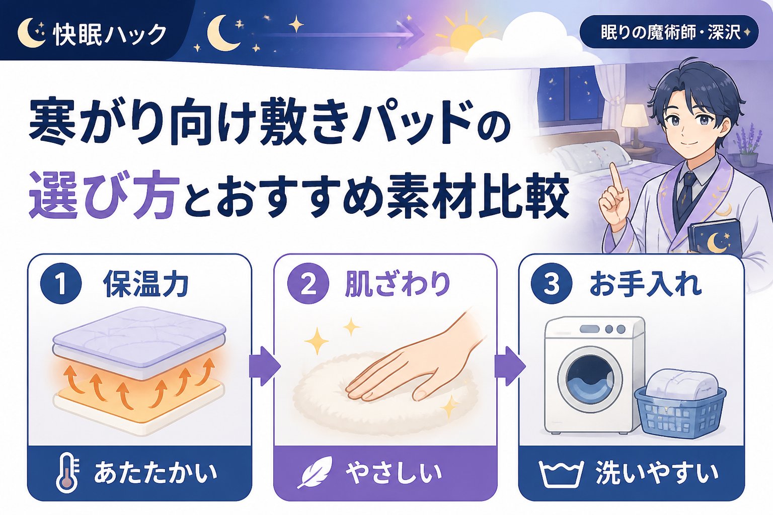 寝具 寒がり向け敷きパッドの選び方とおすすめ素材比較