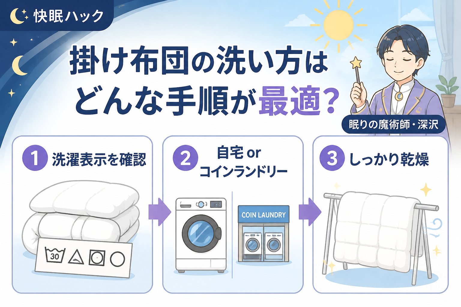 寝具 掛け布団の洗い方はどんな手順が最適?