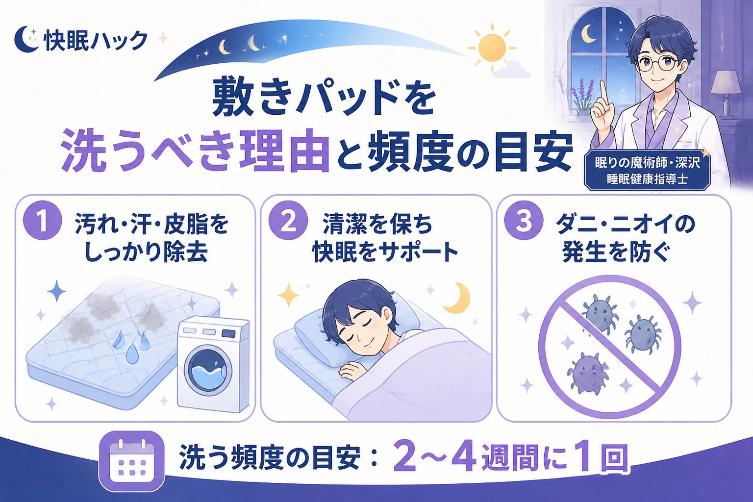 寝具 敷きパッドを洗うべき理由と頻度の目安