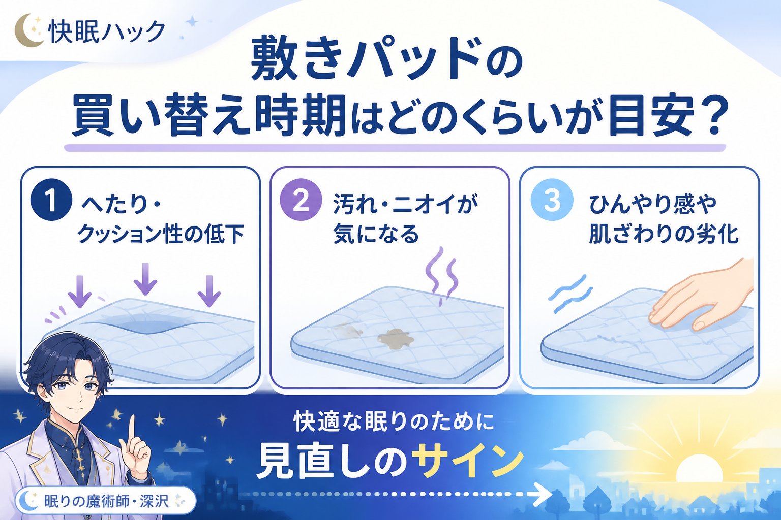 寝具 敷きパッドの買い替え時期はどのくらいが目安?