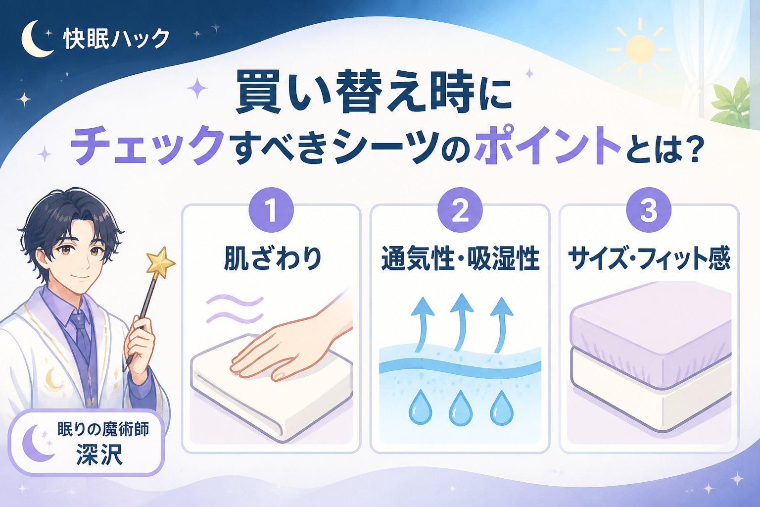 寝具 買い替え時にチェックすべきシーツのポイントとは?