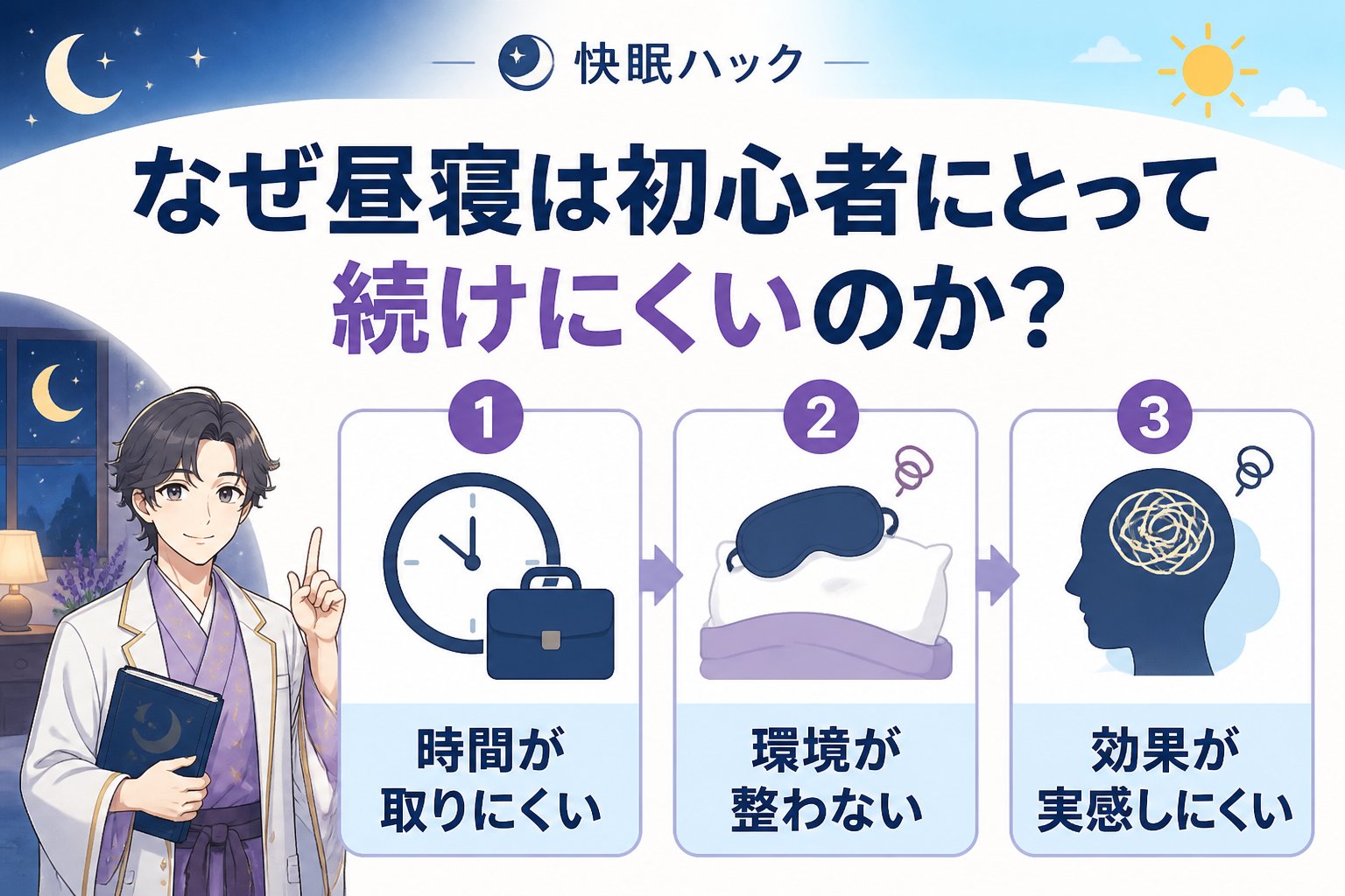 快眠グッズ なぜ昼寝は初心者にとって続けにくいのか?