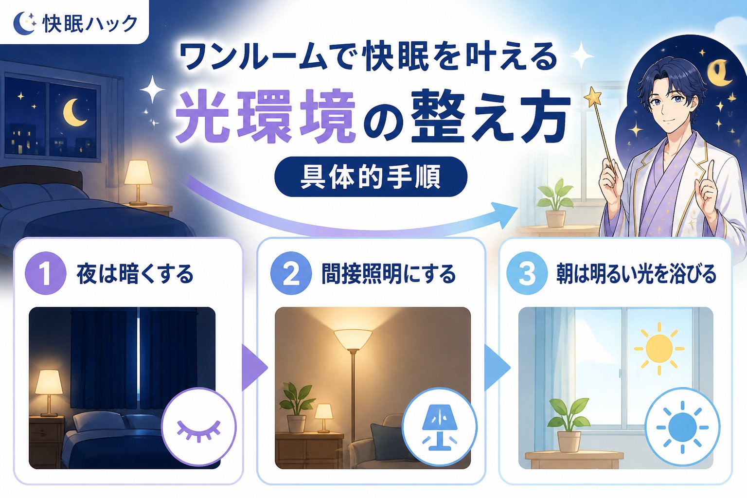 睡眠改善 ワンルームで快眠を叶える光環境の整え方の具体的手順
