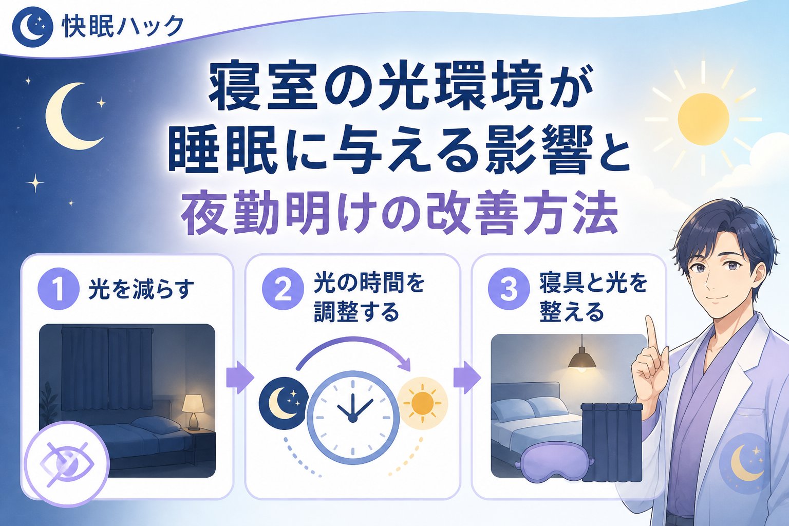 睡眠改善 寝室の光環境が睡眠に与える影響と夜勤明けの改善方法