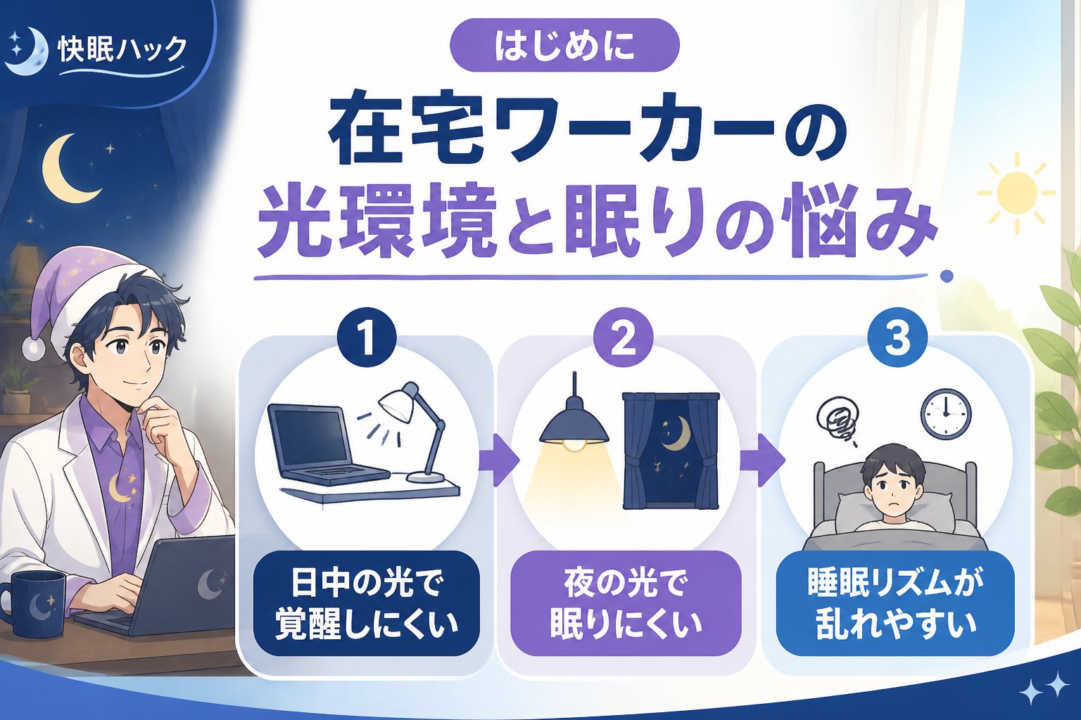 睡眠改善 はじめに:在宅ワーカーの光環境と眠りの悩み