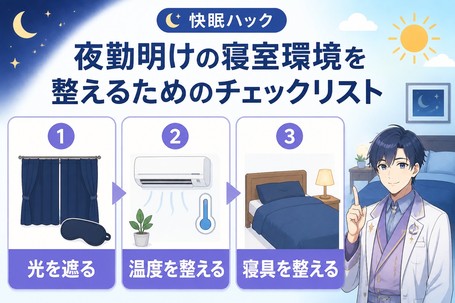 睡眠改善 夜勤明けの寝室環境を整えるための具体的チェックリスト