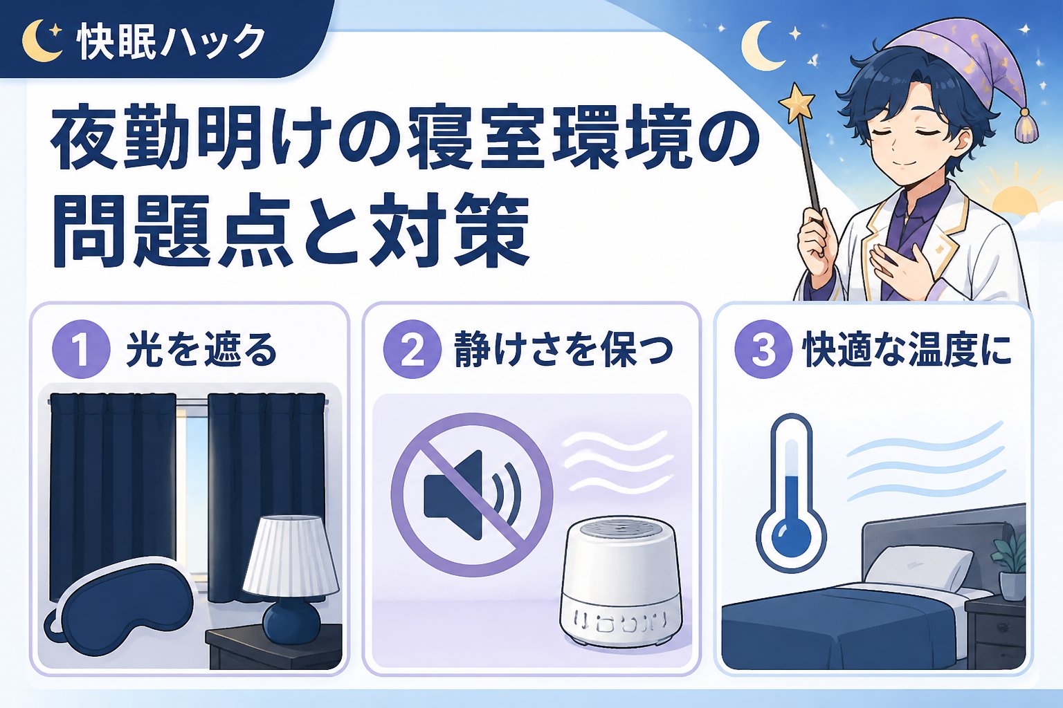 睡眠改善 夜勤明けの寝室環境の問題点と対策