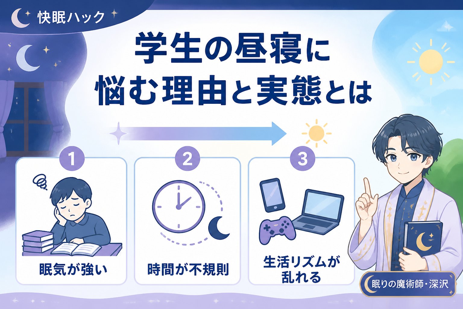 快眠グッズ 学生の昼寝に悩む理由と実態とは