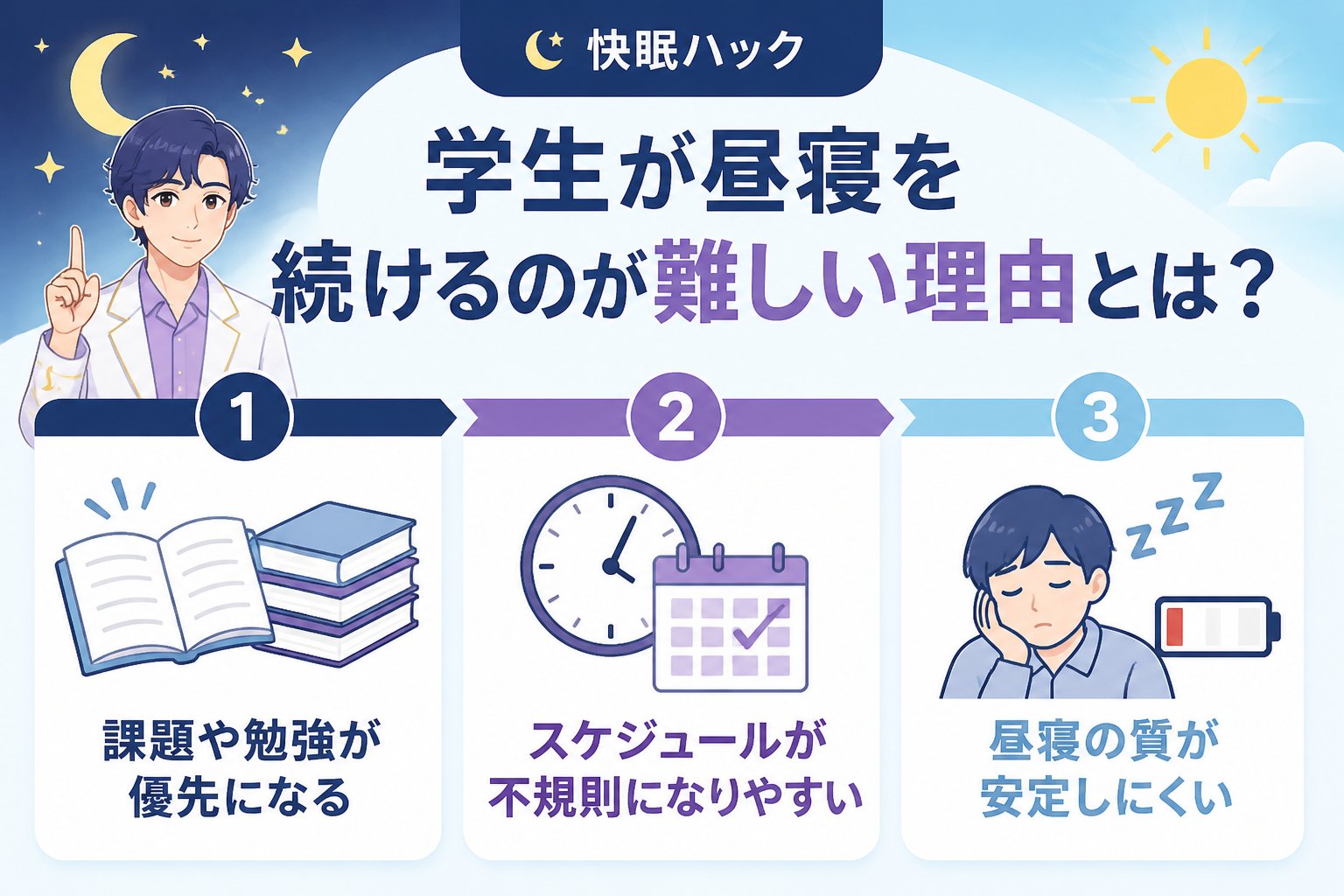 快眠グッズ 学生が昼寝を続けるのが難しい理由とは?