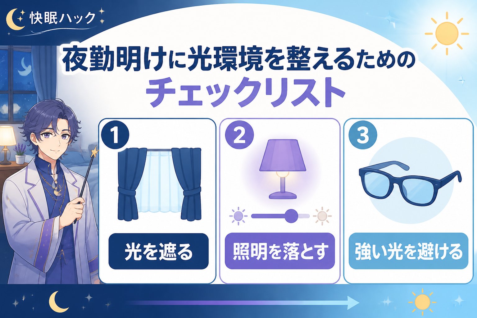 睡眠改善 夜勤明けに光環境を整えるためのチェックリスト