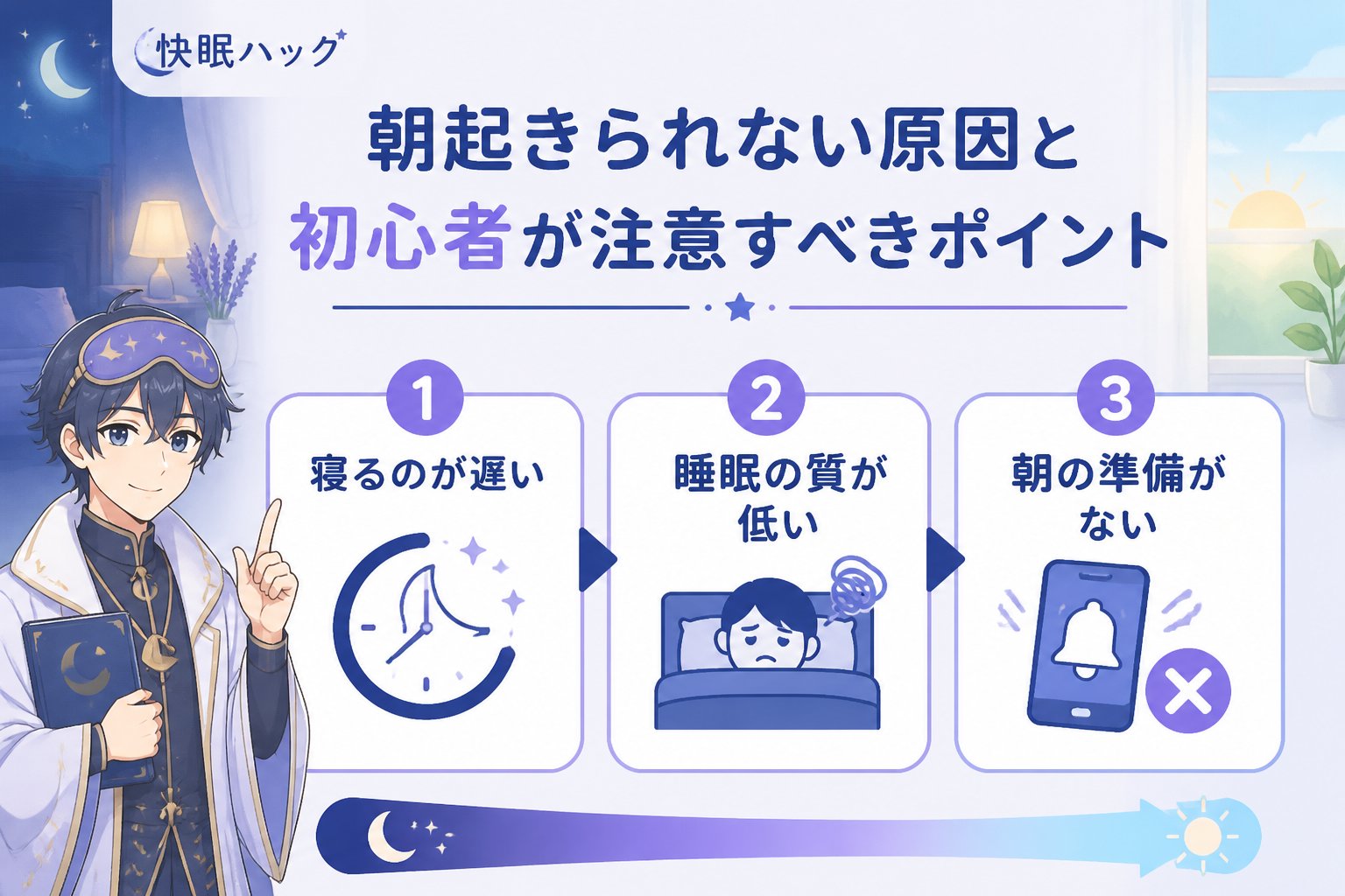 快眠グッズ 朝起きられない原因と初心者が注意すべきポイント