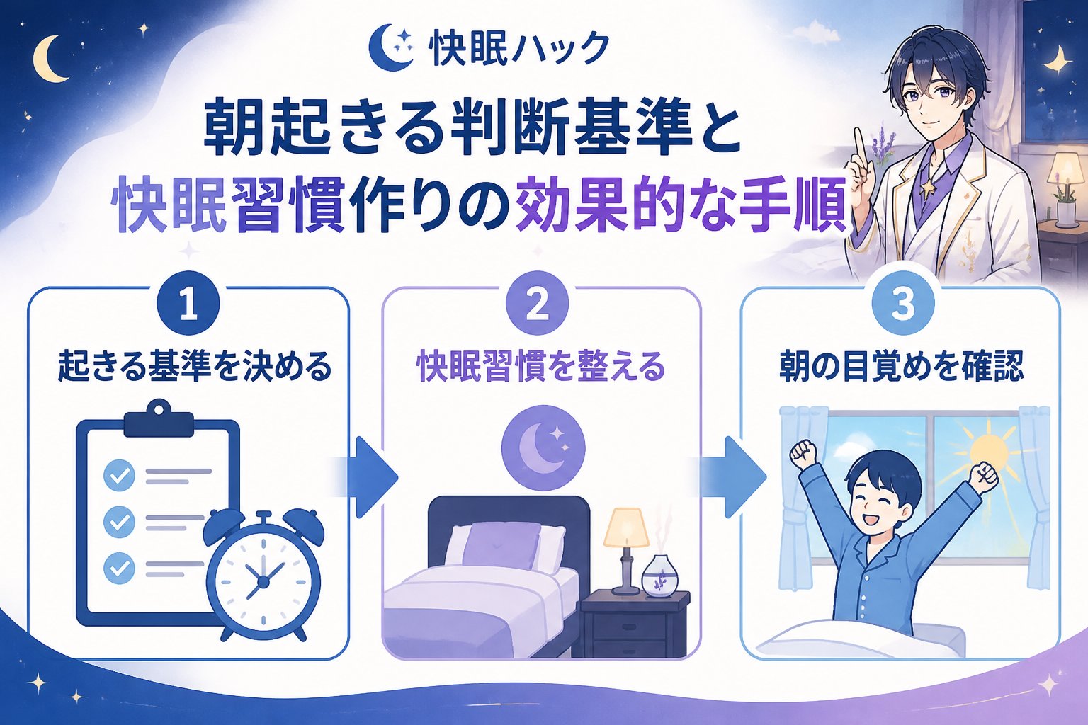 快眠グッズ 朝起きる判断基準と快眠習慣作りの効果的な手順