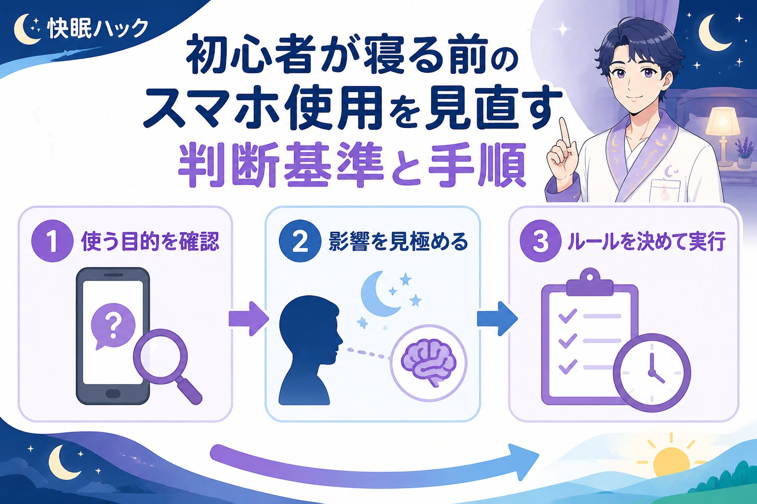 快眠グッズ 初心者が寝る前のスマホ使用を見直す判断基準と手順