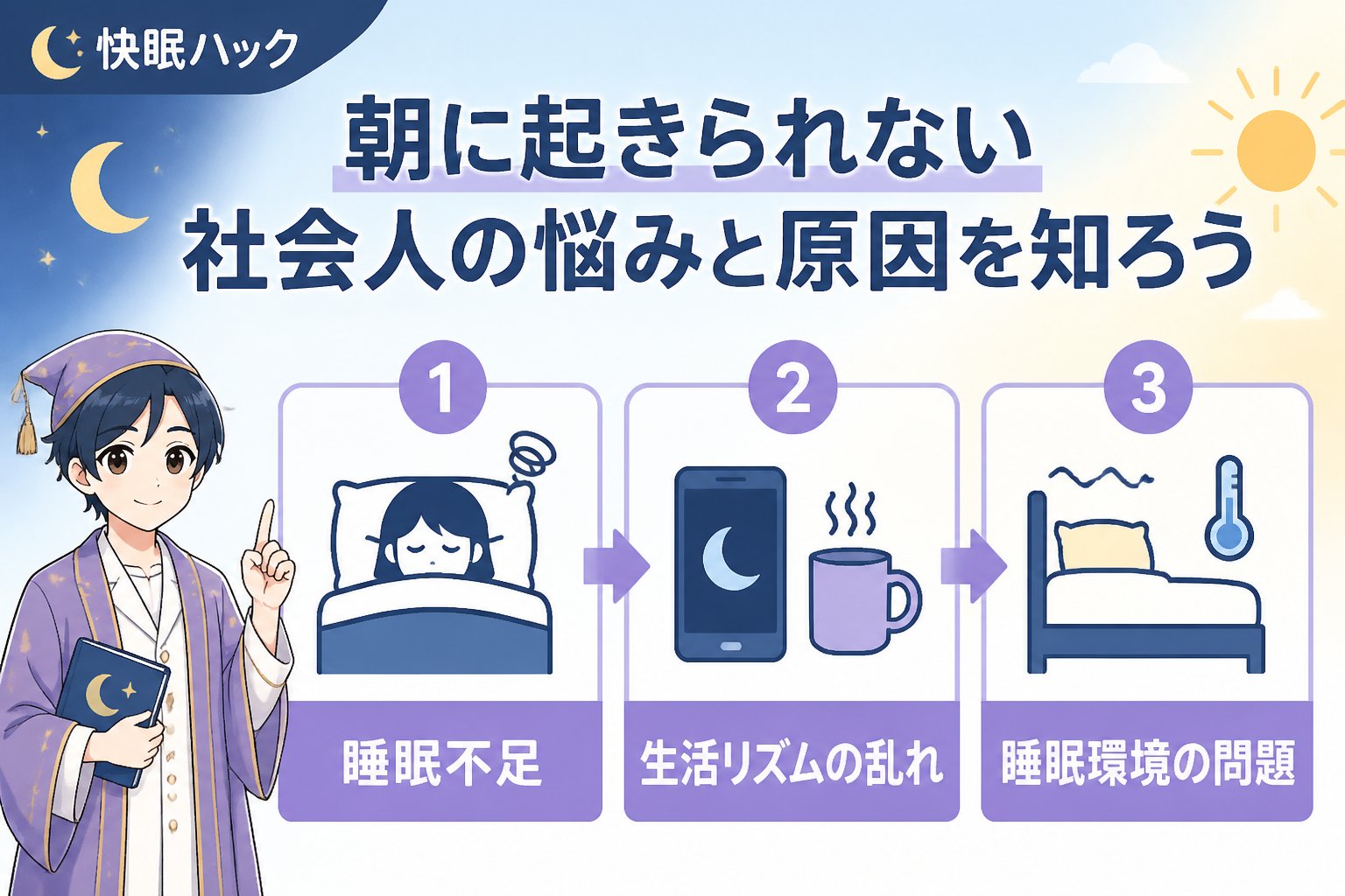 快眠グッズ 朝に起きられない社会人の悩みと原因を知ろう
