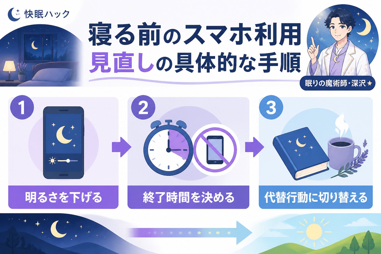 快眠グッズ 寝る前のスマホ利用見直しの具体的な手順