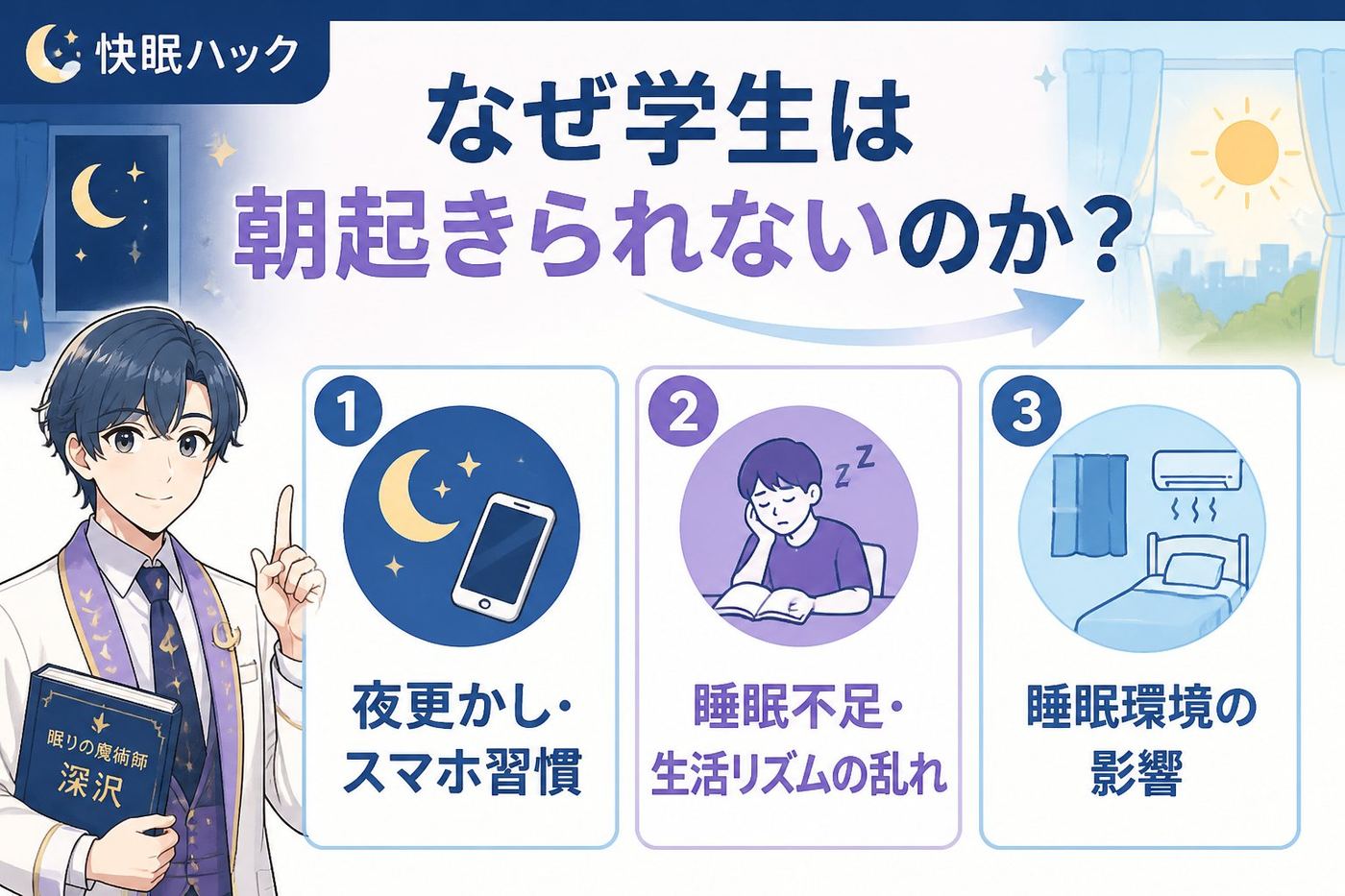 快眠グッズ なぜ学生は朝起きられないのか？主な原因を知ろう