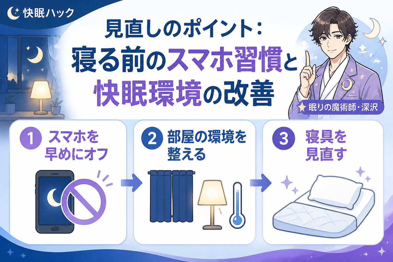 快眠グッズ 見直しのポイント：寝る前のスマホ習慣と快眠環境の改善