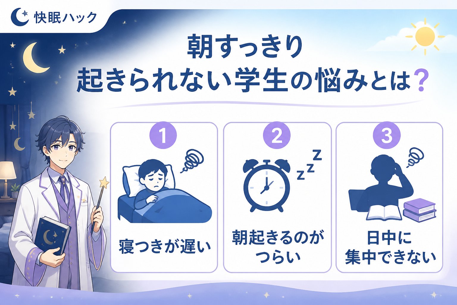 快眠グッズ 朝すっきり起きられない学生の悩みとは？