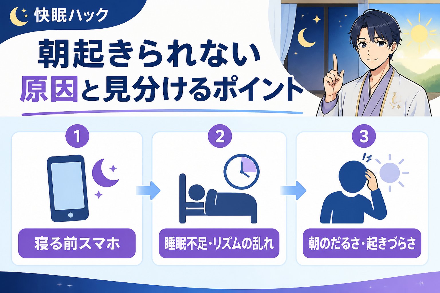 快眠グッズ 朝起きられない原因と見分けるポイント