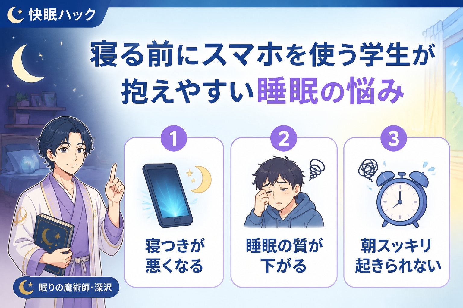 快眠グッズ 寝る前にスマホを使う学生が抱えやすい睡眠の悩み