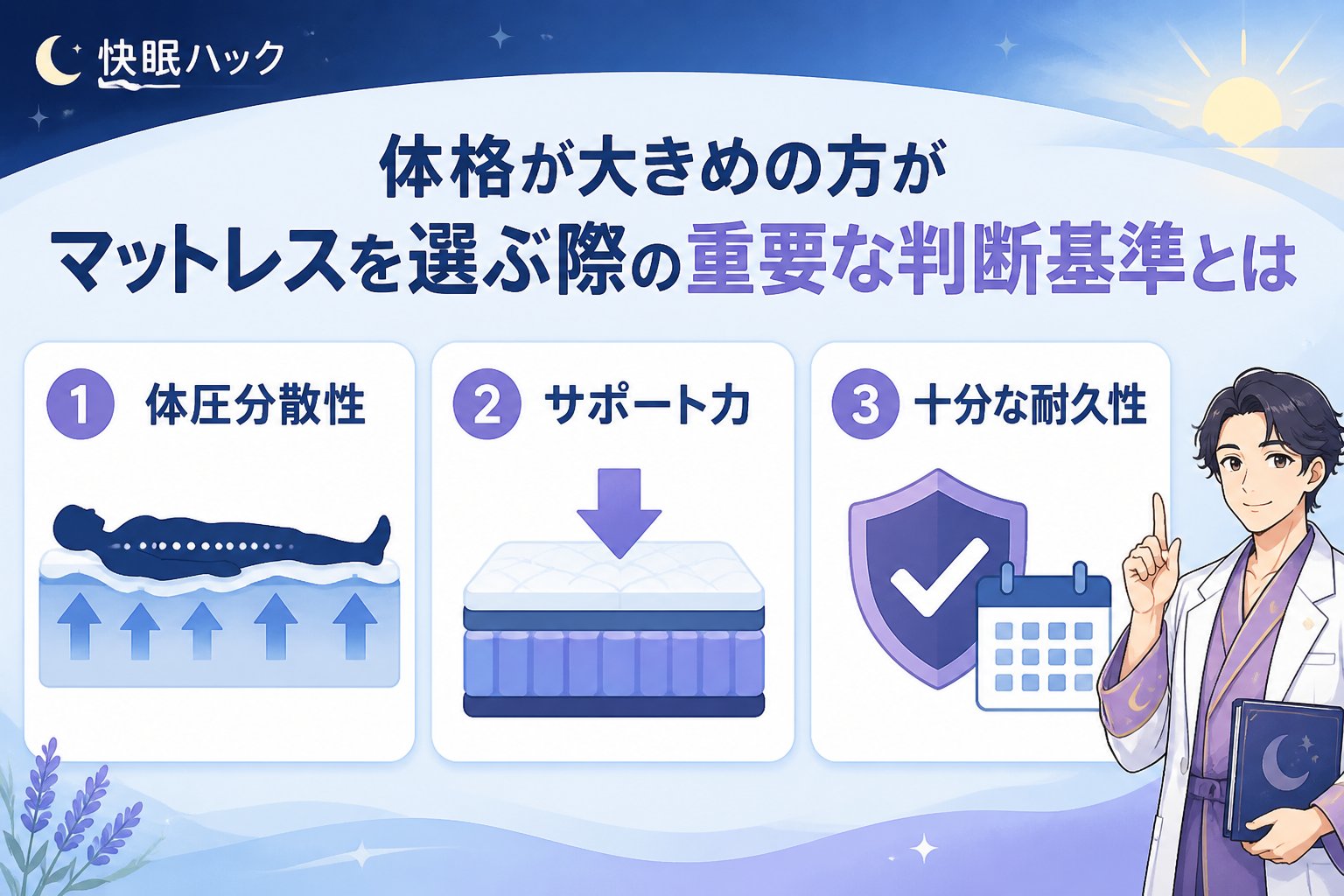 マットレス 体格が大きめの方がマットレスを選ぶ際の重要な判断基準とは