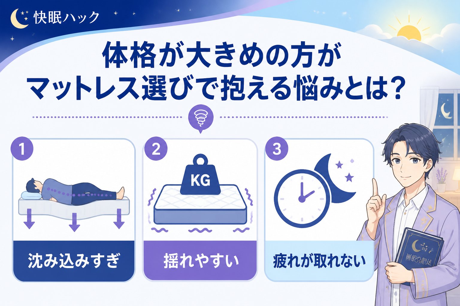 マットレス 体格が大きめの方がマットレス選びで抱える悩みとは?