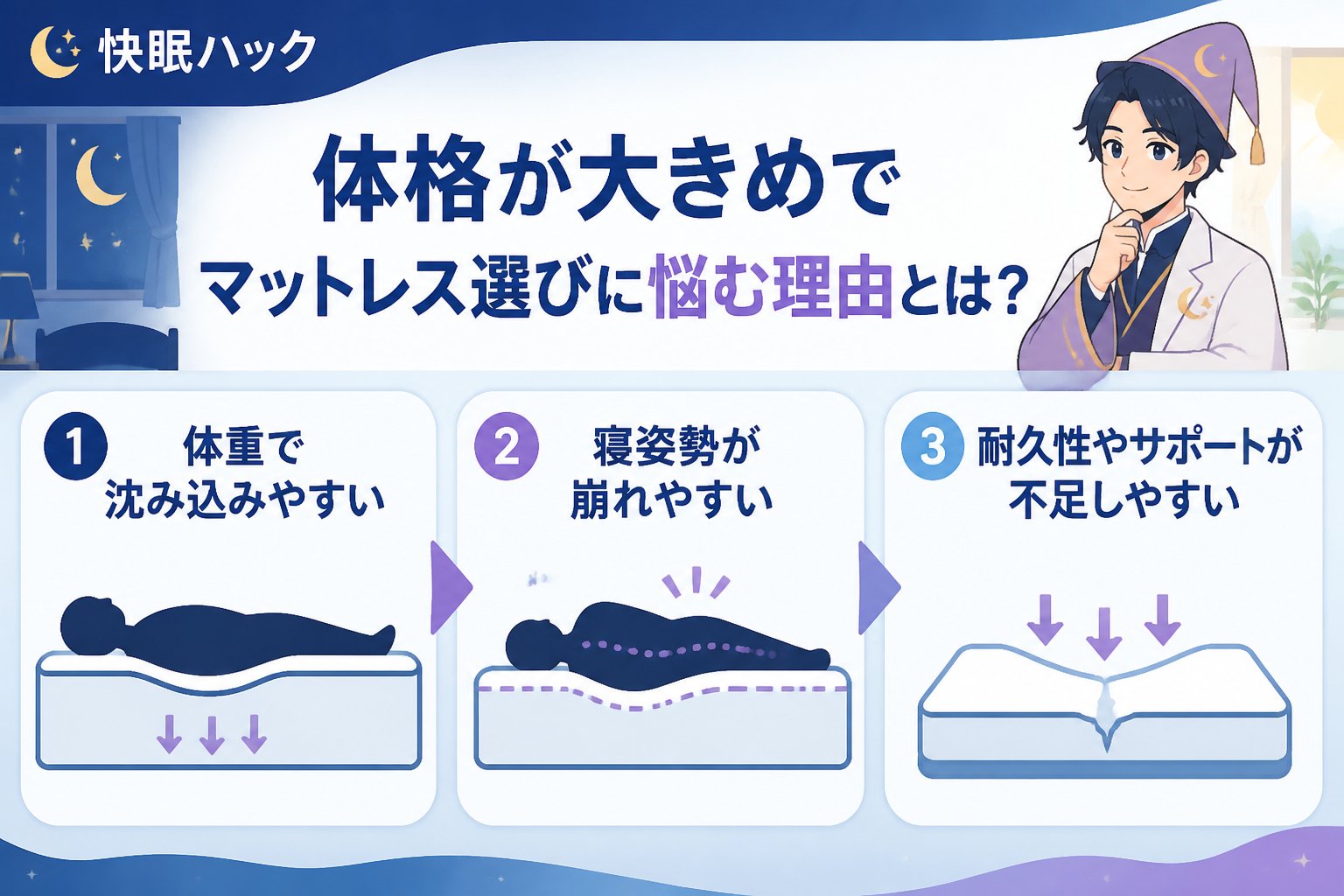 マットレス 体格が大きめでマットレス選びに悩む理由とは？