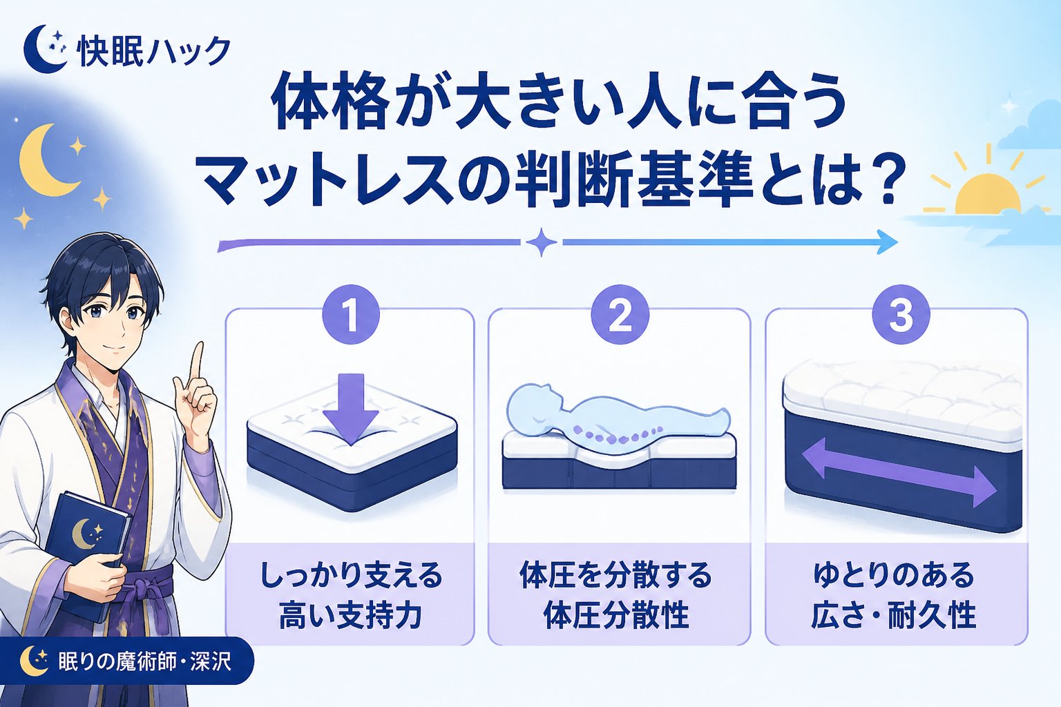 マットレス 体格が大きい人に合うマットレスの判断基準とは？