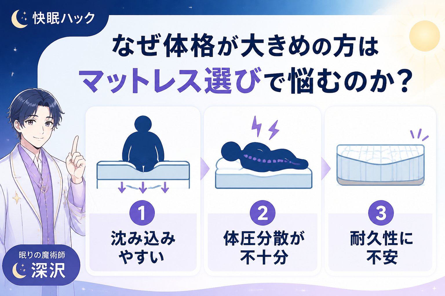 マットレス なぜ体格が大きめの方はマットレス選びで悩むのか？