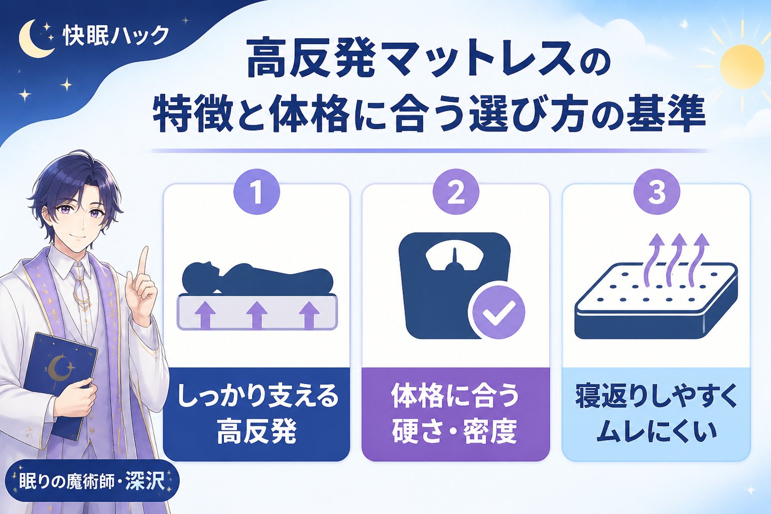 マットレス 高反発マットレスの特徴と体格に合う選び方の基準