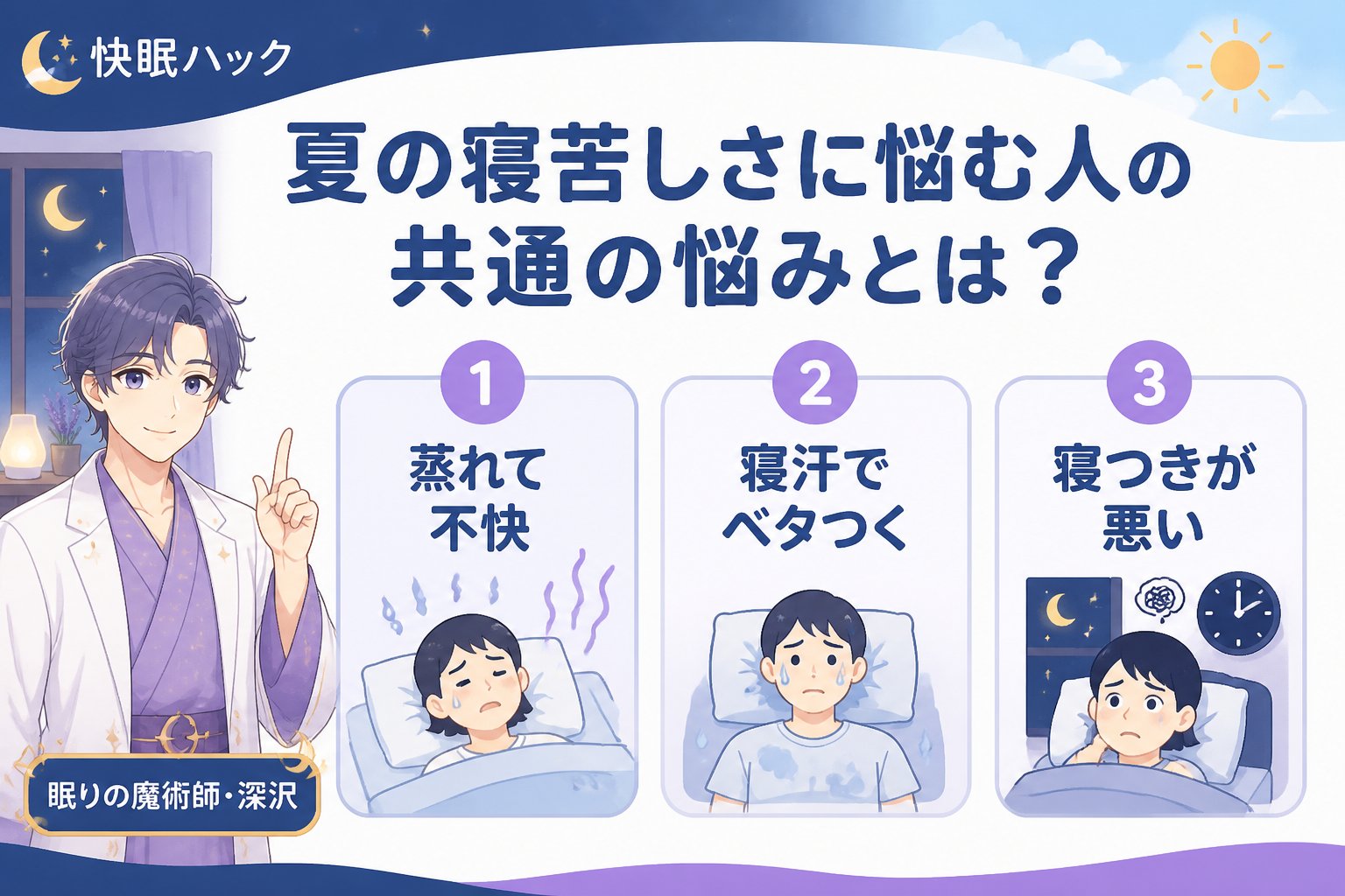 睡眠改善 夏の寝苦しさに悩む人の共通の悩みとは？