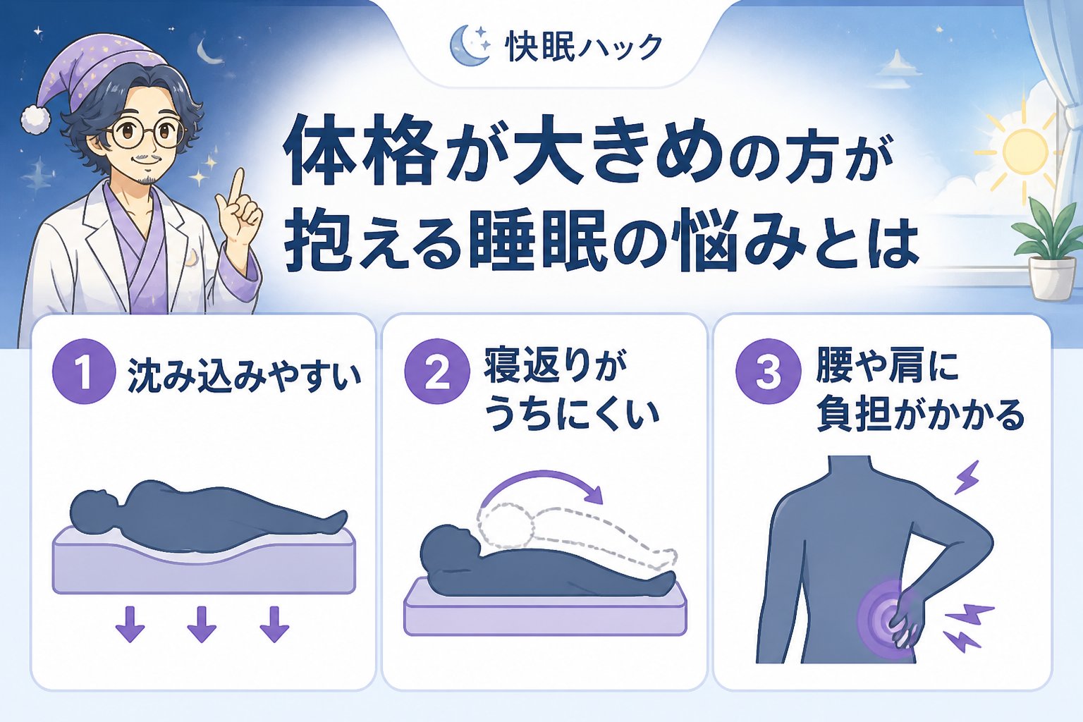 マットレス 体格が大きめの方が抱える睡眠の悩みとは