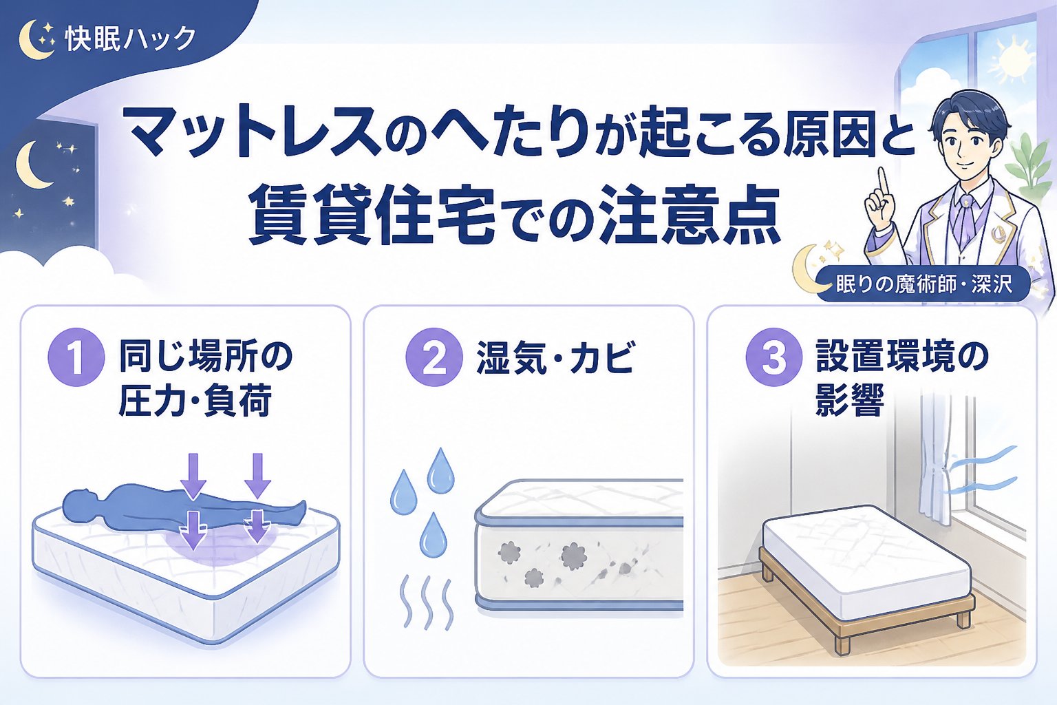 マットレス マットレスのへたりが起こる原因と賃貸住宅での注意点
