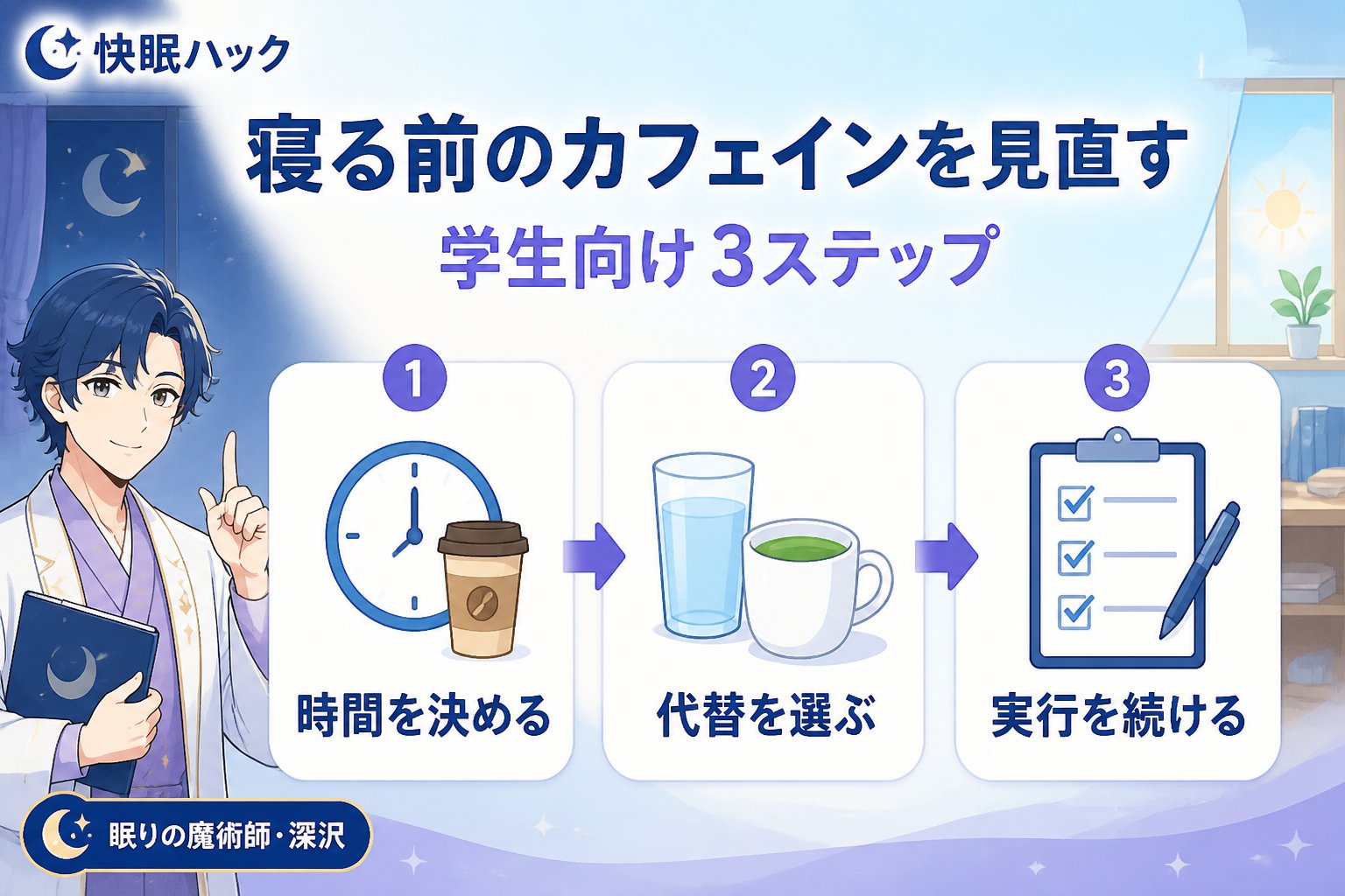 快眠グッズ 寝る前のカフェイン摂取を見直す学生向けの具体的な手順